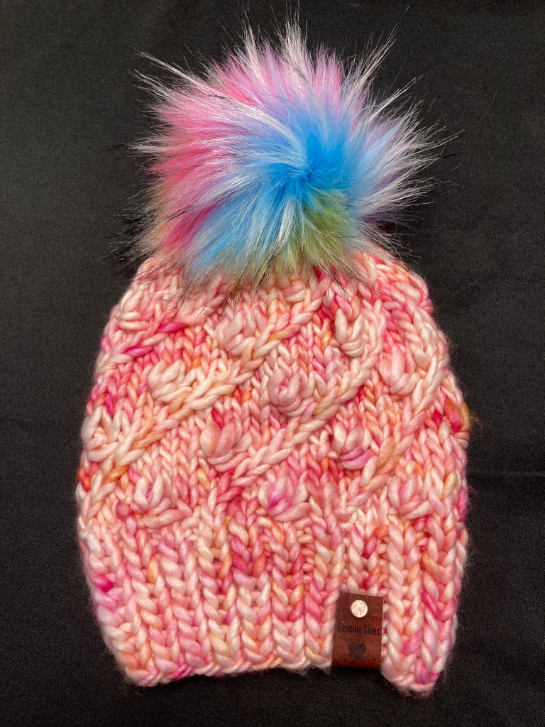 handmade wool hat with pom 