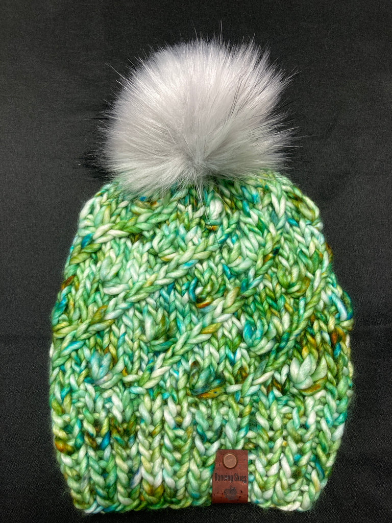 handmade wool hat with pom 