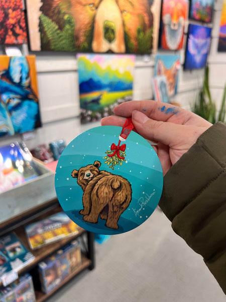 Bear butt under the mistletoe