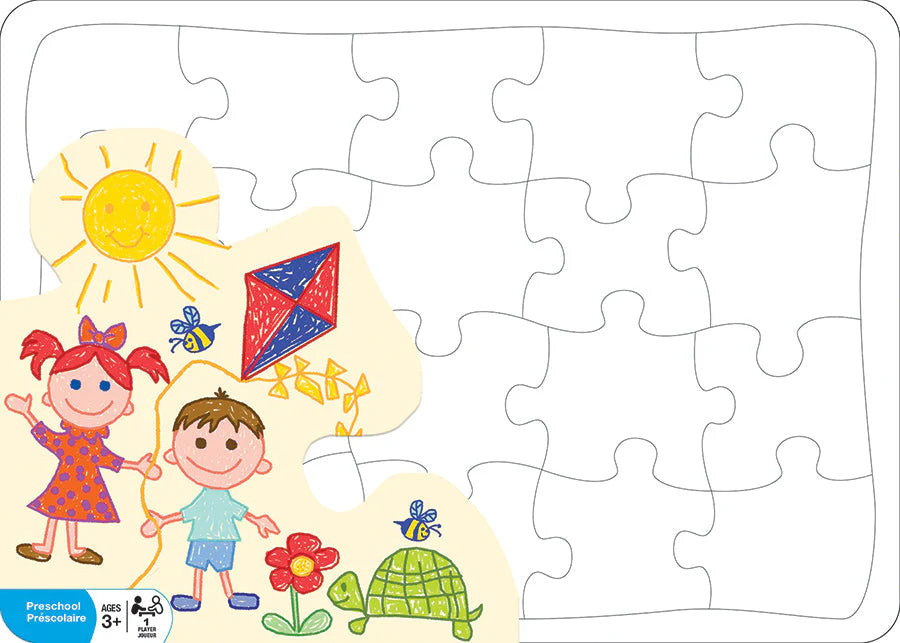 children's blank white puzzle for painting on 