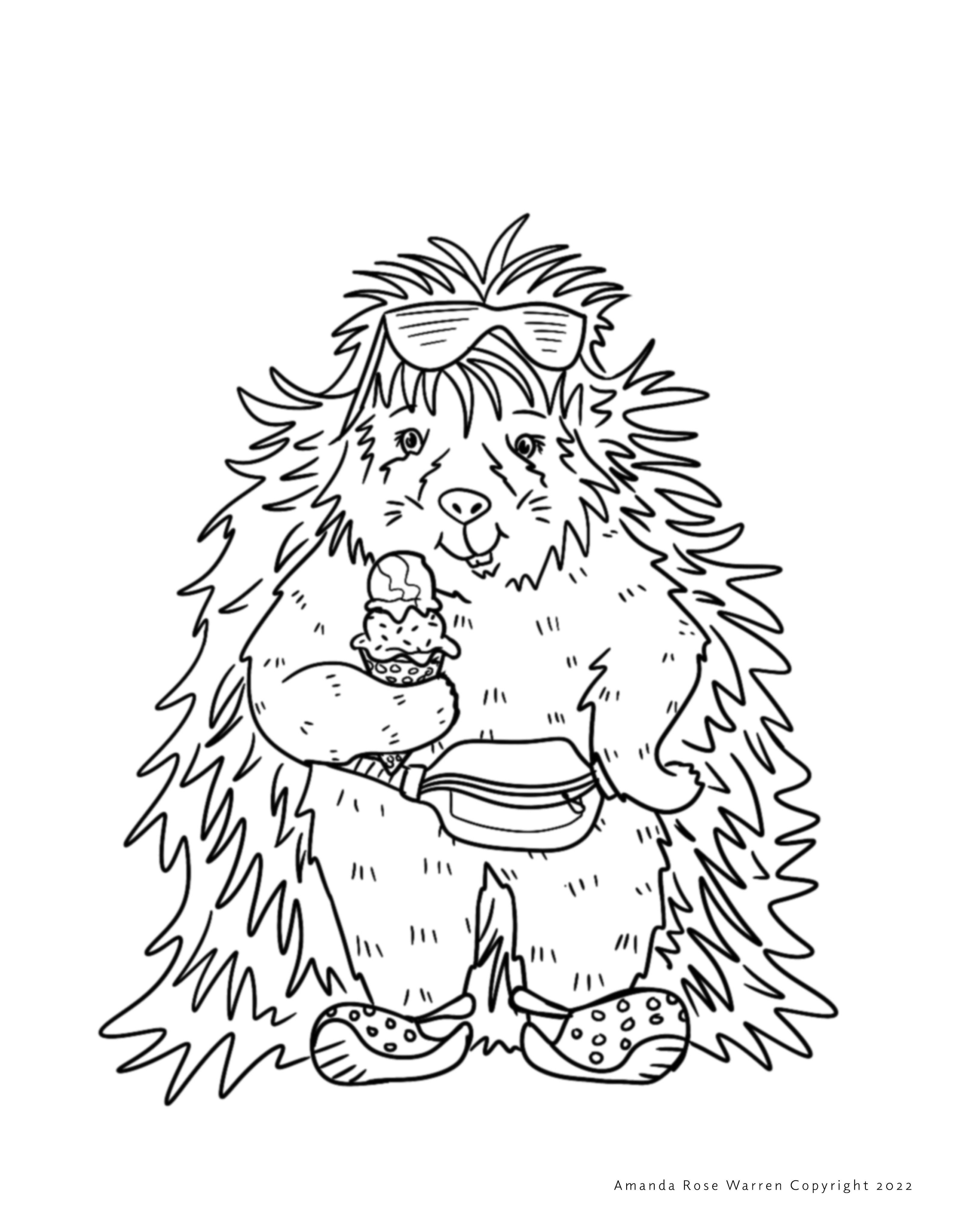 August Coloring Page– Amanda Rose Warren LLC