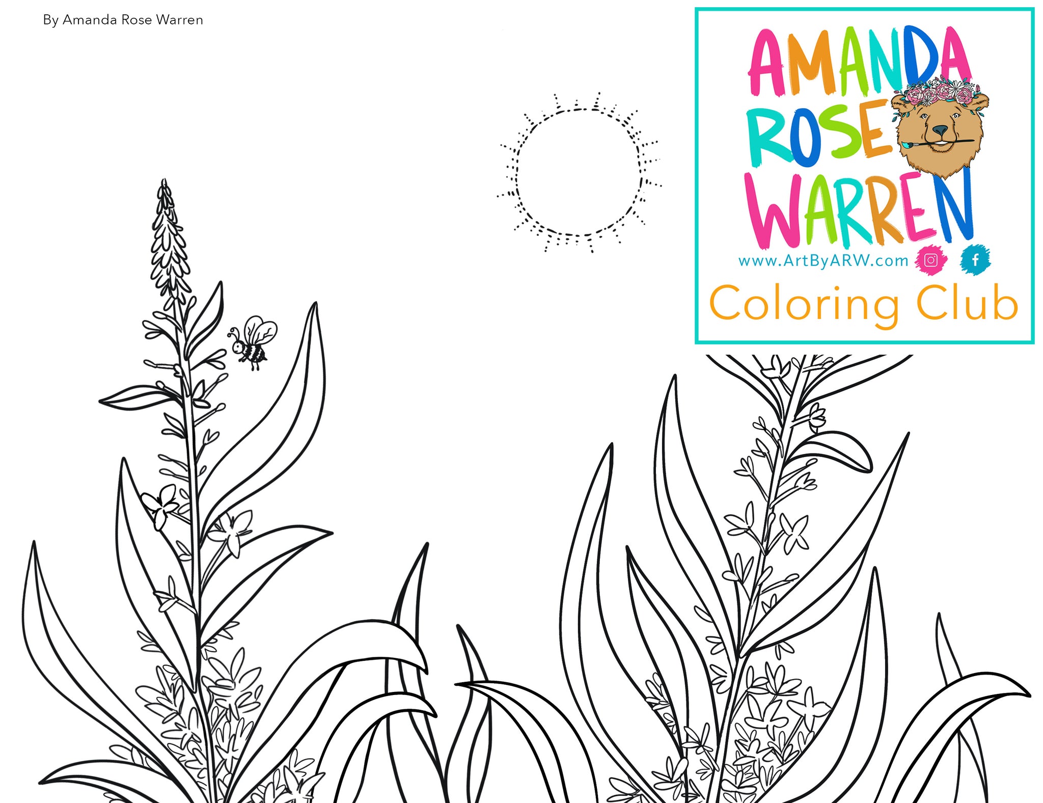 July Coloring Page Amanda Rose Warren LLC
