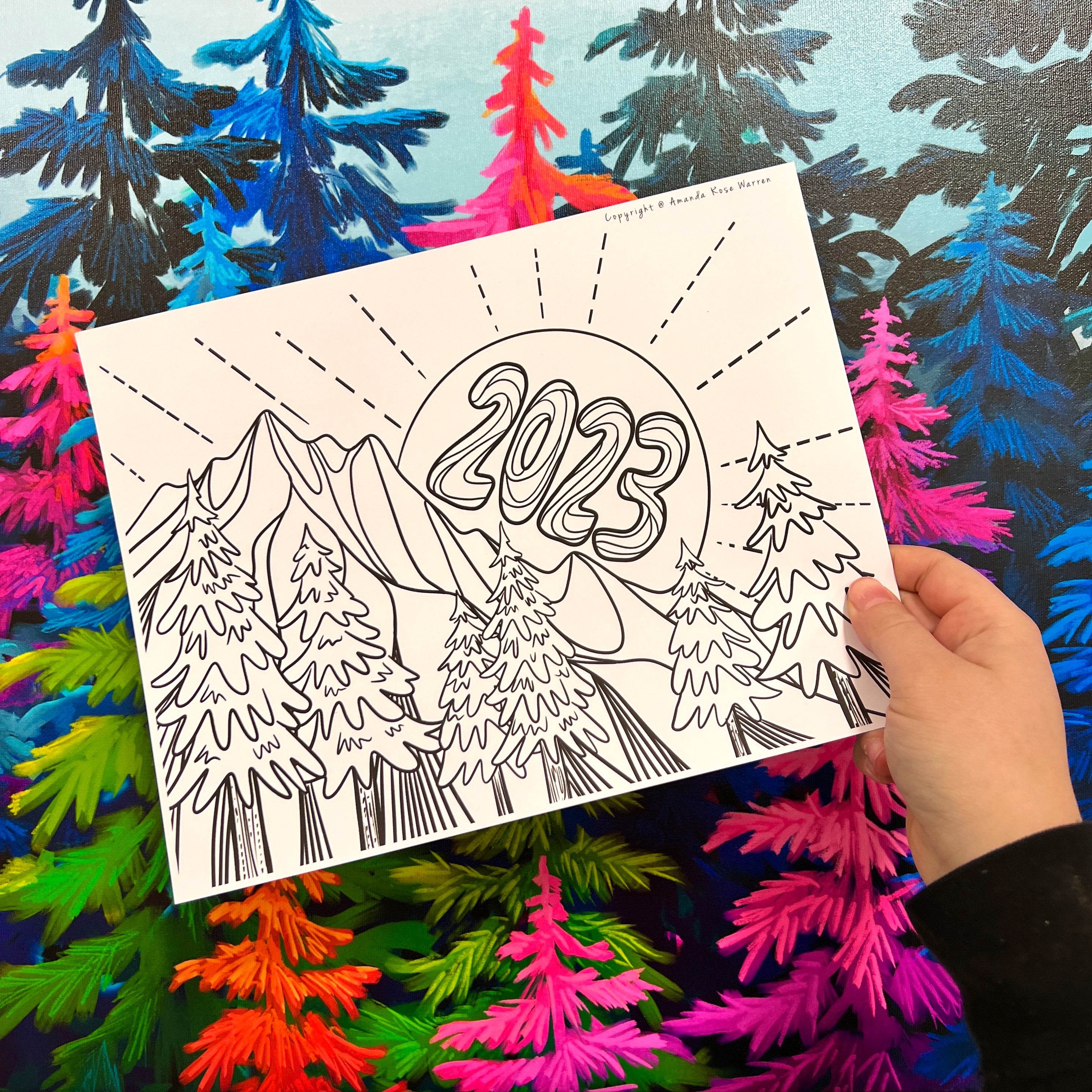 January 2023 Coloring Page– Amanda Rose Warren LLC