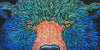 Alaskan bear with fun and vibrant blue and green fur 