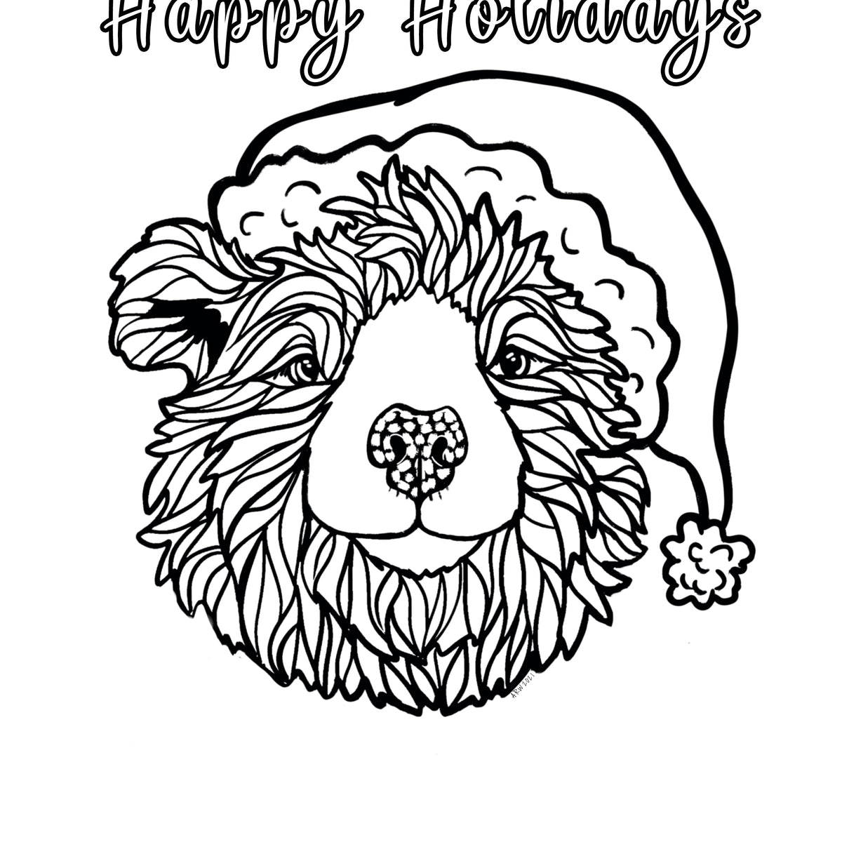 December (2021) Coloring Page– Amanda Rose Warren LLC