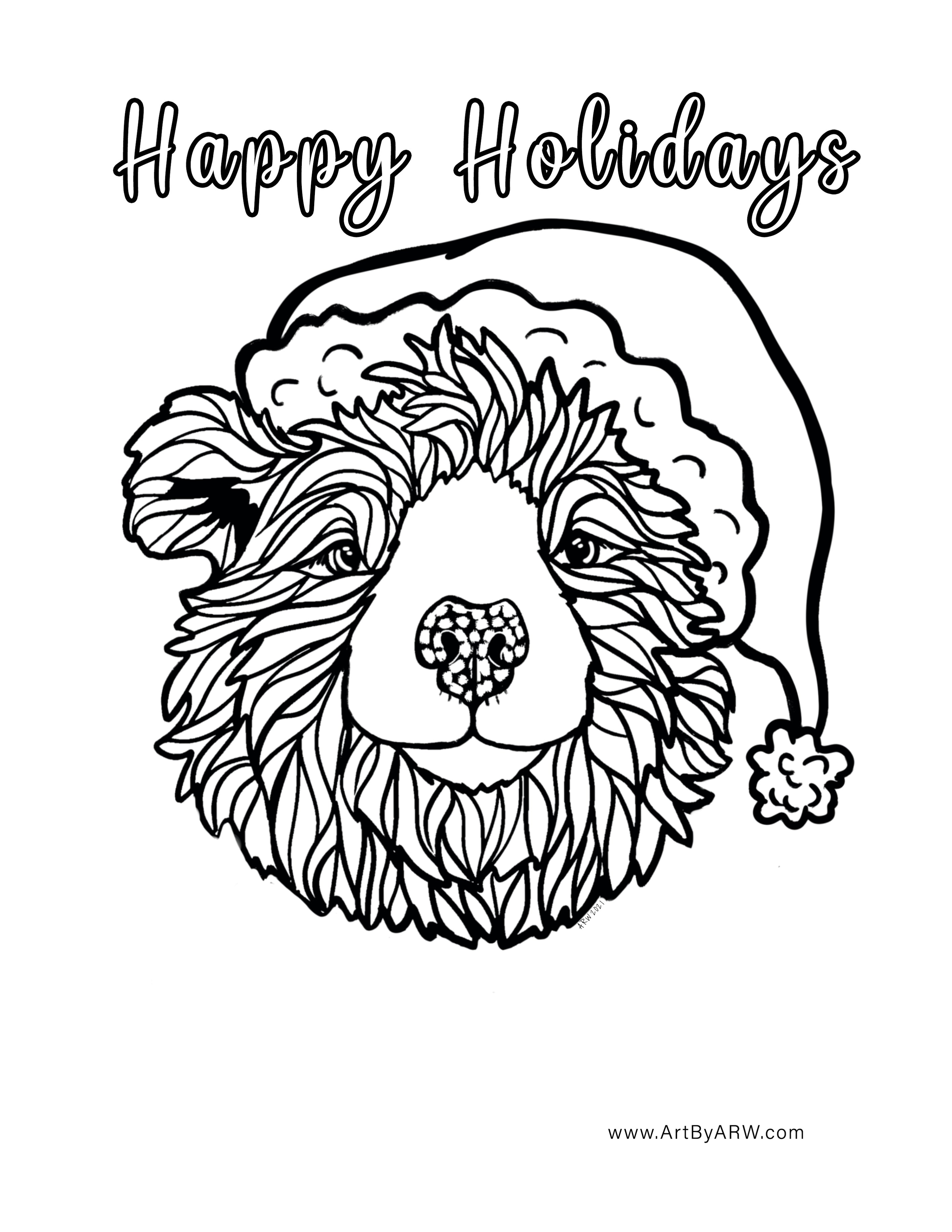 December (2021) Coloring Page– Amanda Rose Warren LLC