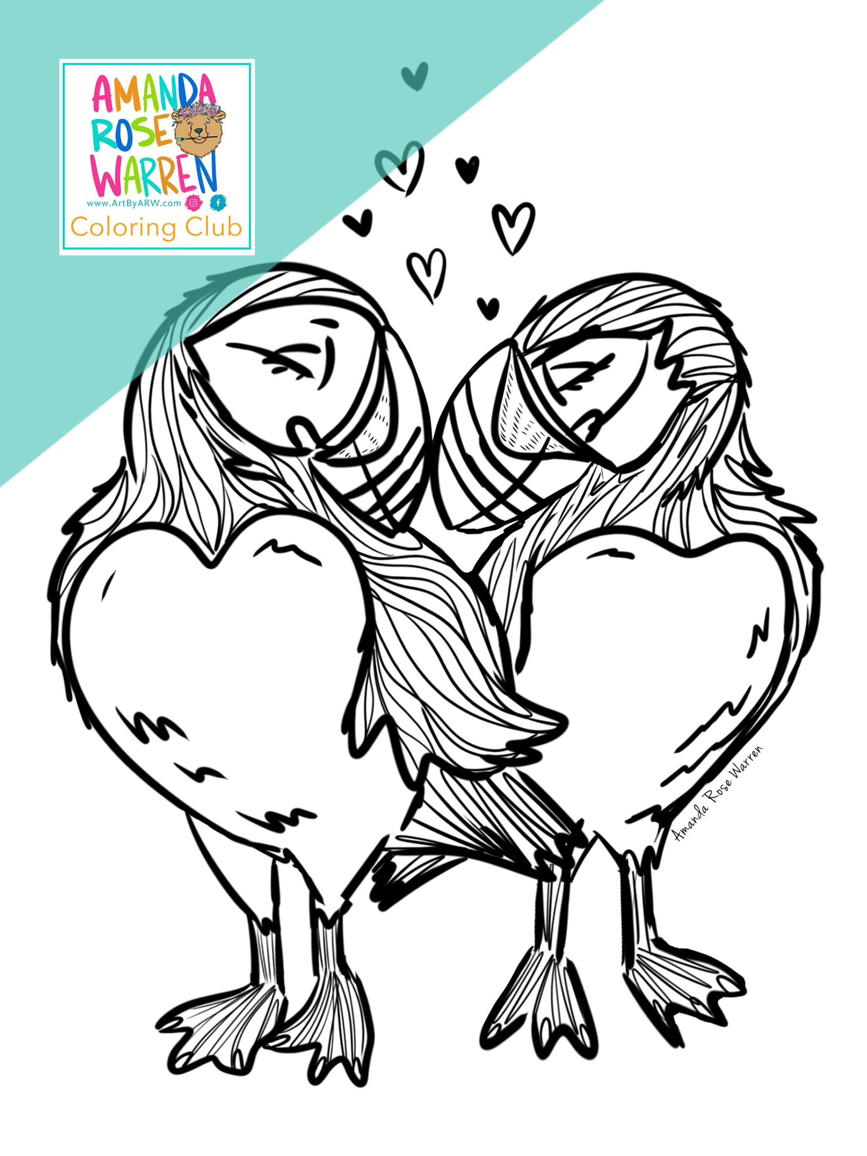 February 2023 Coloring Page Amanda Rose Warren LLC