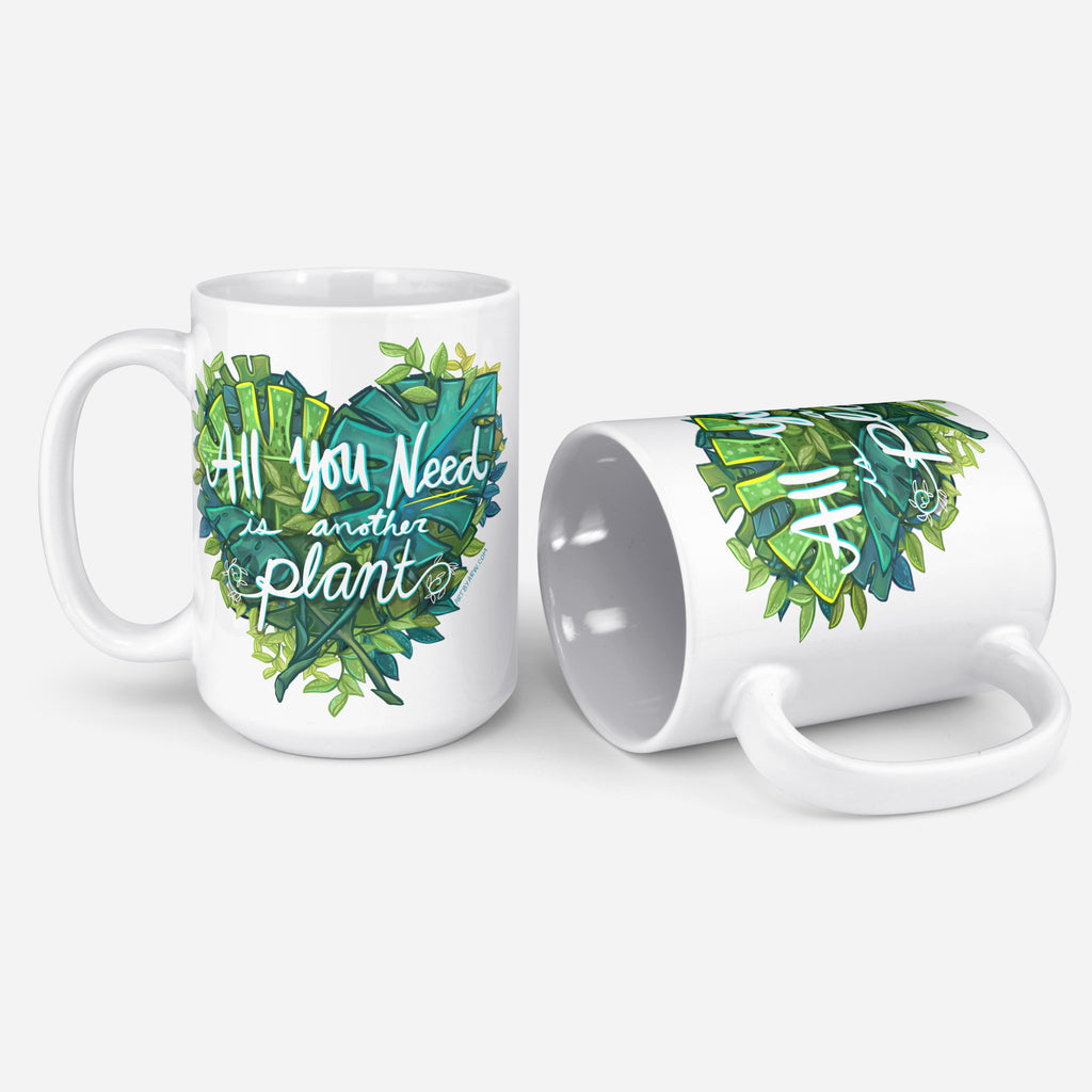 All you need is another plant in white typography on top of varying house plant leafs like monstera
