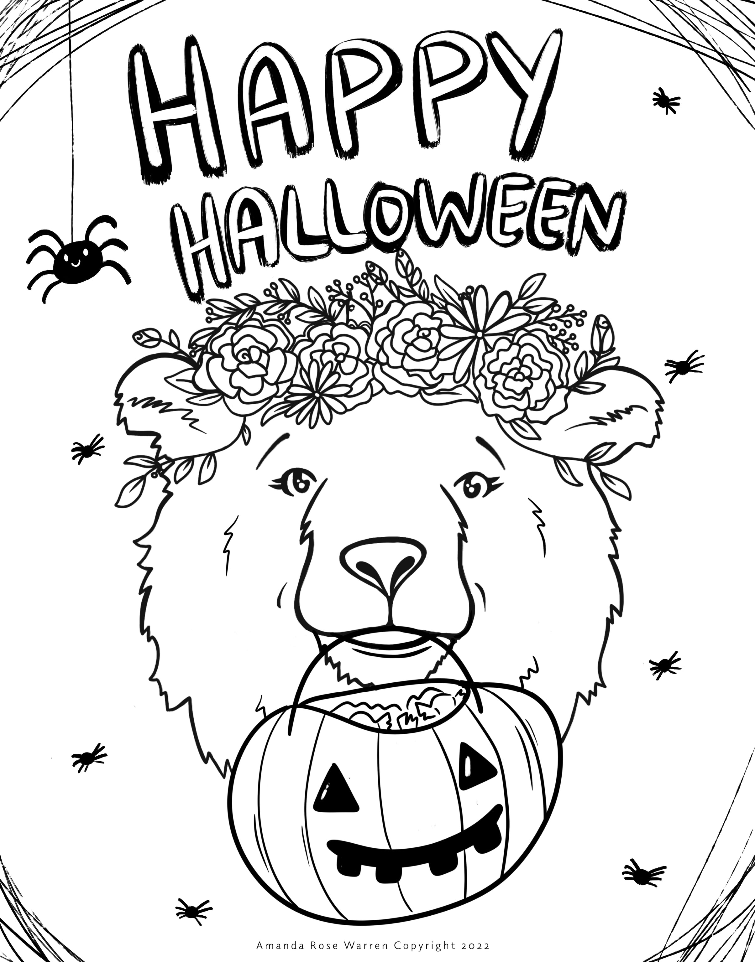 October Coloring Page Amanda Rose Warren LLC